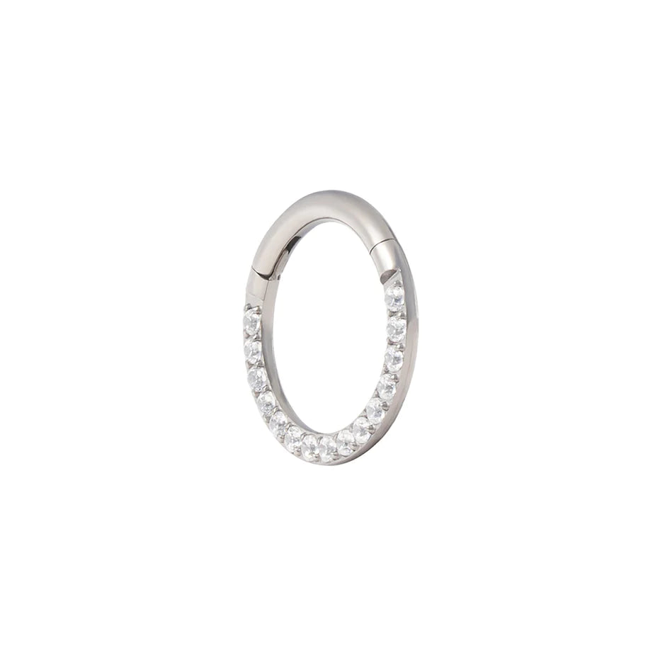 Titanium Gem Clicker - Forward Facing White CZ