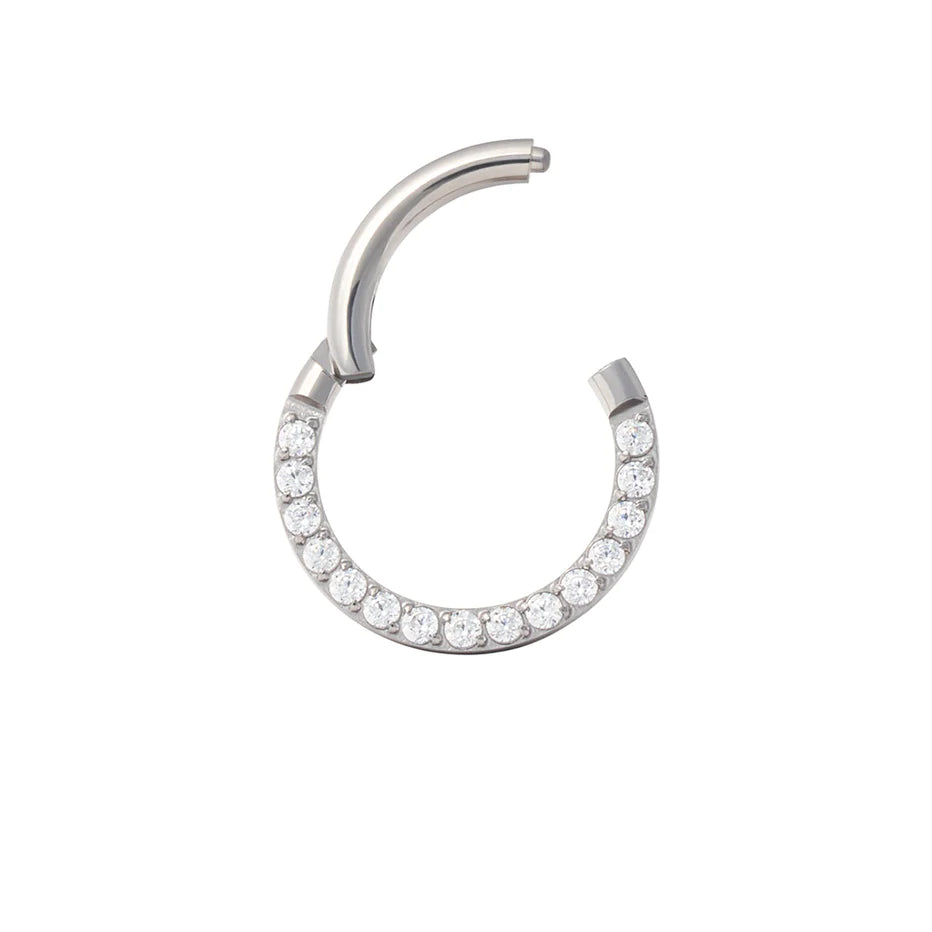 Titanium Gem Clicker - Forward Facing White CZ